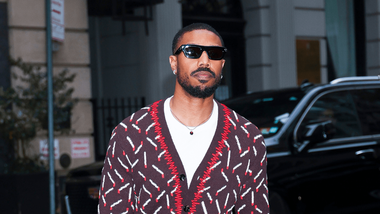Michael B. Jordan seen in Midtown on April 02, 2025 in New York City.