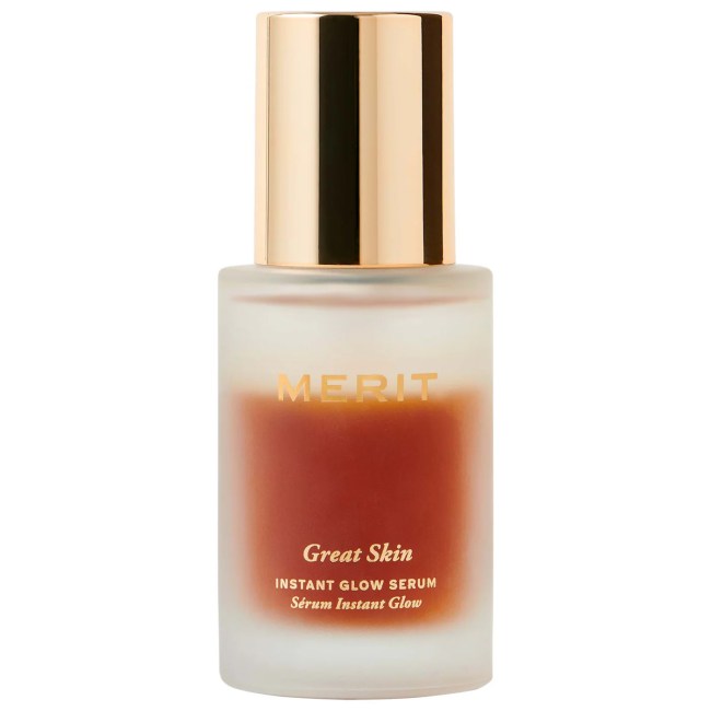 MERIT Great Skin Instant Glow Serum with Niacinamide and Hyaluronic Acid in a clear bottle.