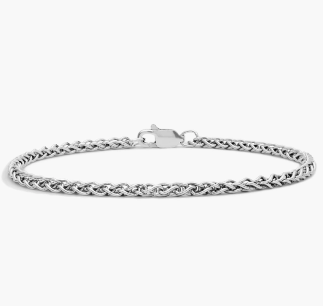 7" Wheat Chain Bracelet in Sterling Silver
