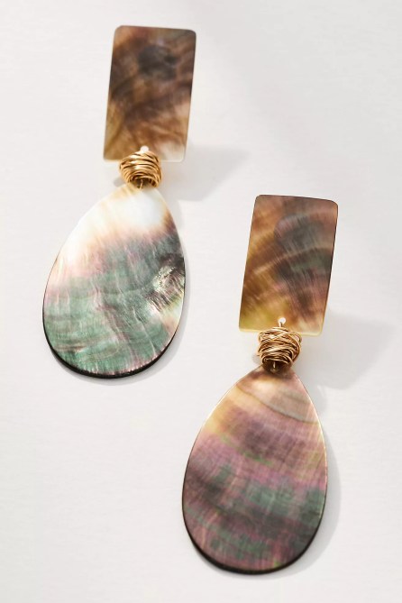 Anthropologie Mother-of-Pearl Double Drop Earrings