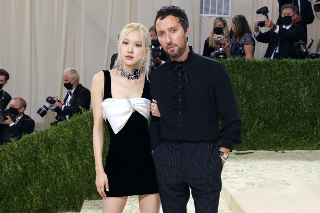 NEW YORK, NEW YORK - SEPTEMBER 13: Rose and Anthony Vaccarello attend the 2021 Met Gala benefit "In America: A Lexicon of Fashion" at Metropolitan Museum of Art on September 13, 2021 in New York City.