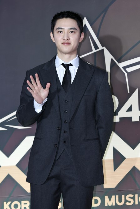 INCHEON, SOUTH KOREA - NOVEMBER 16: D.O. of boy band EXO-K attends the photocall for the 1st Korea Grand Music Awards - Day One at Inspire Arena on November 16, 2024 in Incheon, South Korea