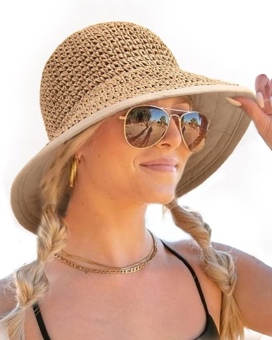 FURTALK Summer Straw Beach Sun Hat