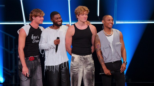 Building The Band. (L to R) Bradley Rittmann, Malik Heard, Landon Boyce, Shade Jenifer in episode 107 of Building The Band