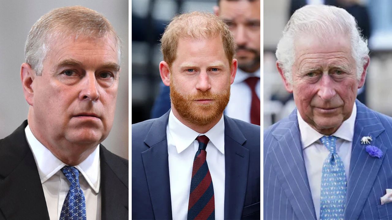Prince Andrew, Prince Harry and King Charles