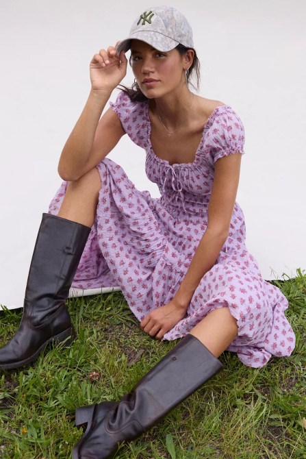 Kimchi Blue Sienna Cotton Smocked Milkmaid Maxi Dress