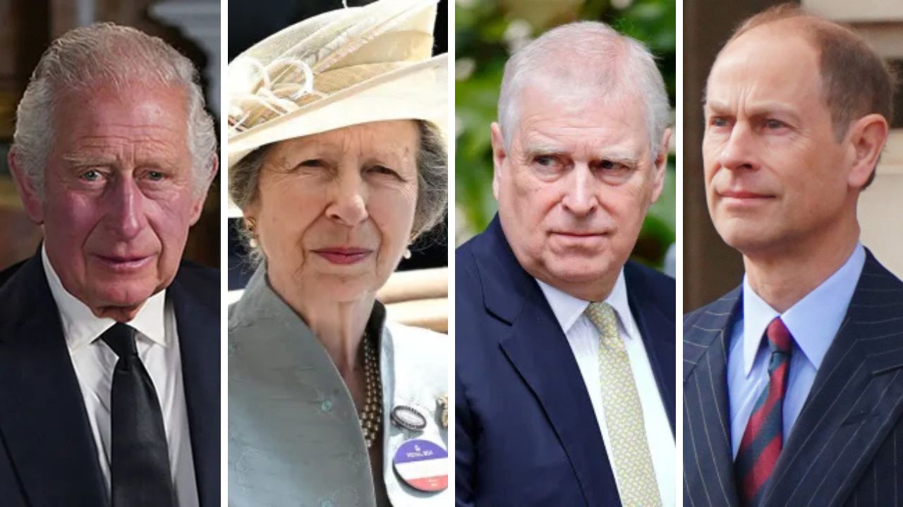 King Charles, Princess Anne, Prince Andrew, Prince Edward
