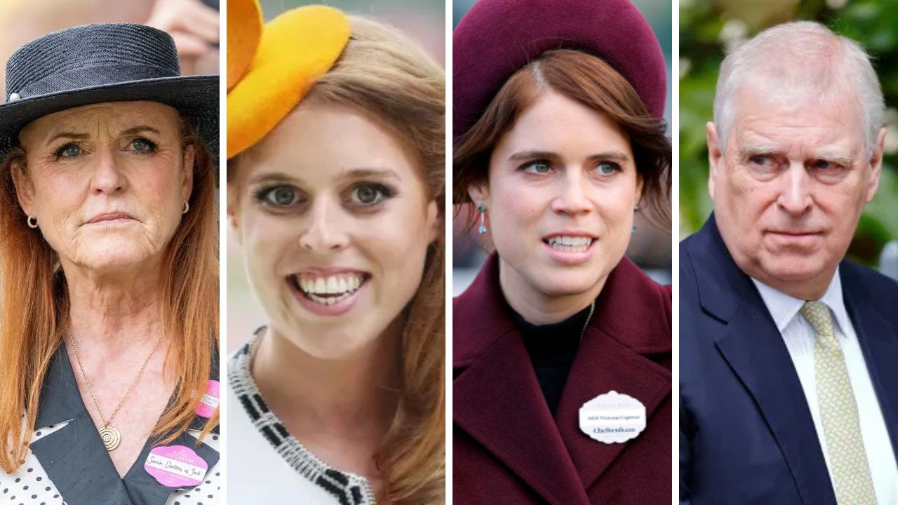 Fergie, Princess Beatrice, Princess Eugenie, Prince Andrew