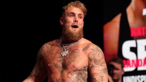 DALLAS, TEXAS - NOVEMBER 14: Jake Paul attends the weigh-in for LIVE on Netflix: Jake Paul vs. Mike Tyson at the Toyota Music Factory on November 14, 2024 in Dallas, Texas