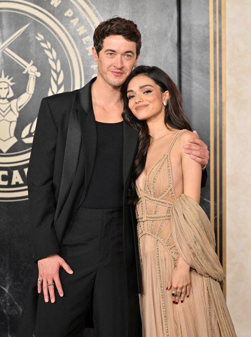HOLLYWOOD, CALIFORNIA - NOVEMBER 13: Tom Blyth and Rachel Zegler attend "The Hunger Games: The Ballad Of Songbirds & Snakes" Los Angeles Premiere at TCL Chinese Theatre on November 13, 2023 in Hollywood, California.
