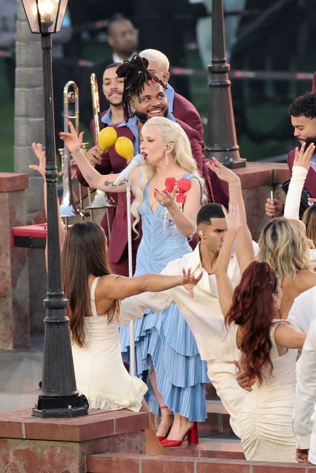 SANTA CLARA, CALIFORNIA - FEBRUARY 08: Lady Gaga performs with Bad Bunny onstage during the Apple Music SuSANTA CLARA, CALIFORNIA - FEBRUARY 08: Lady Gaga performs with Bad Bunny onstage during the Apple Music Super Bowl LX Halftime Show at Levi's Stadium on February 08, 2026 in Santa Clara, California.per Bowl LX Halftime Show at Levi's Stadium on February 08, 2026 in Santa Clara, California.